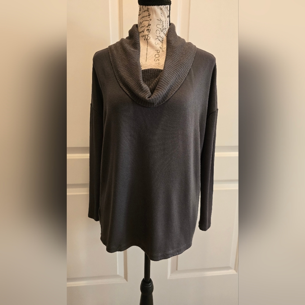 Lou & Grey Brownish/Olive Over Sized Cowl Neck Top XS